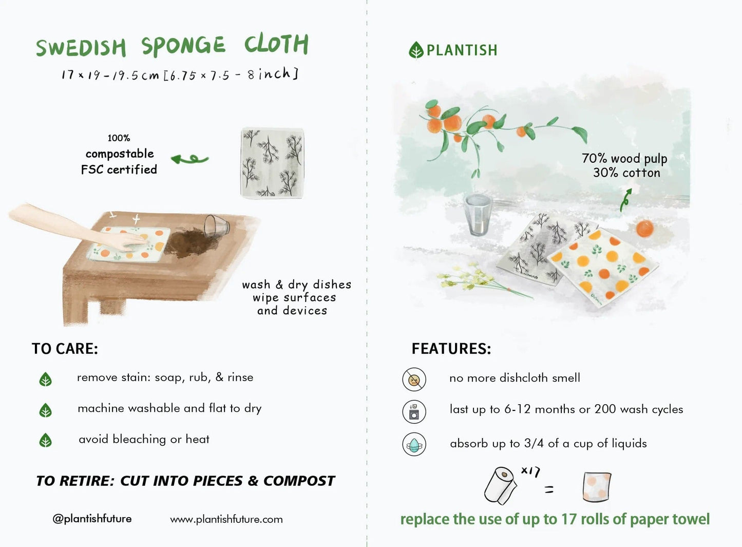 Carrot - Swedish Sponge Cloth - Ecoesse