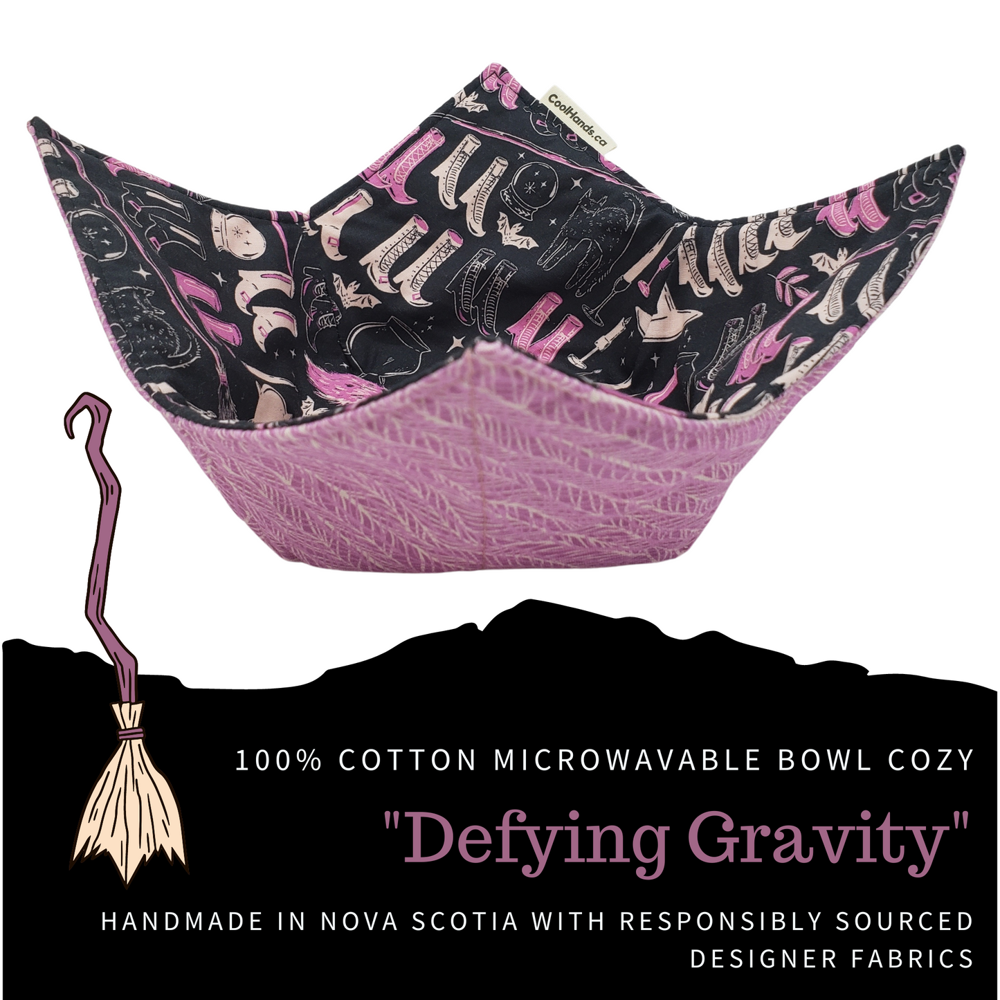 100% Cotton Microwavable Bowl Cozy - Defying Gravity
