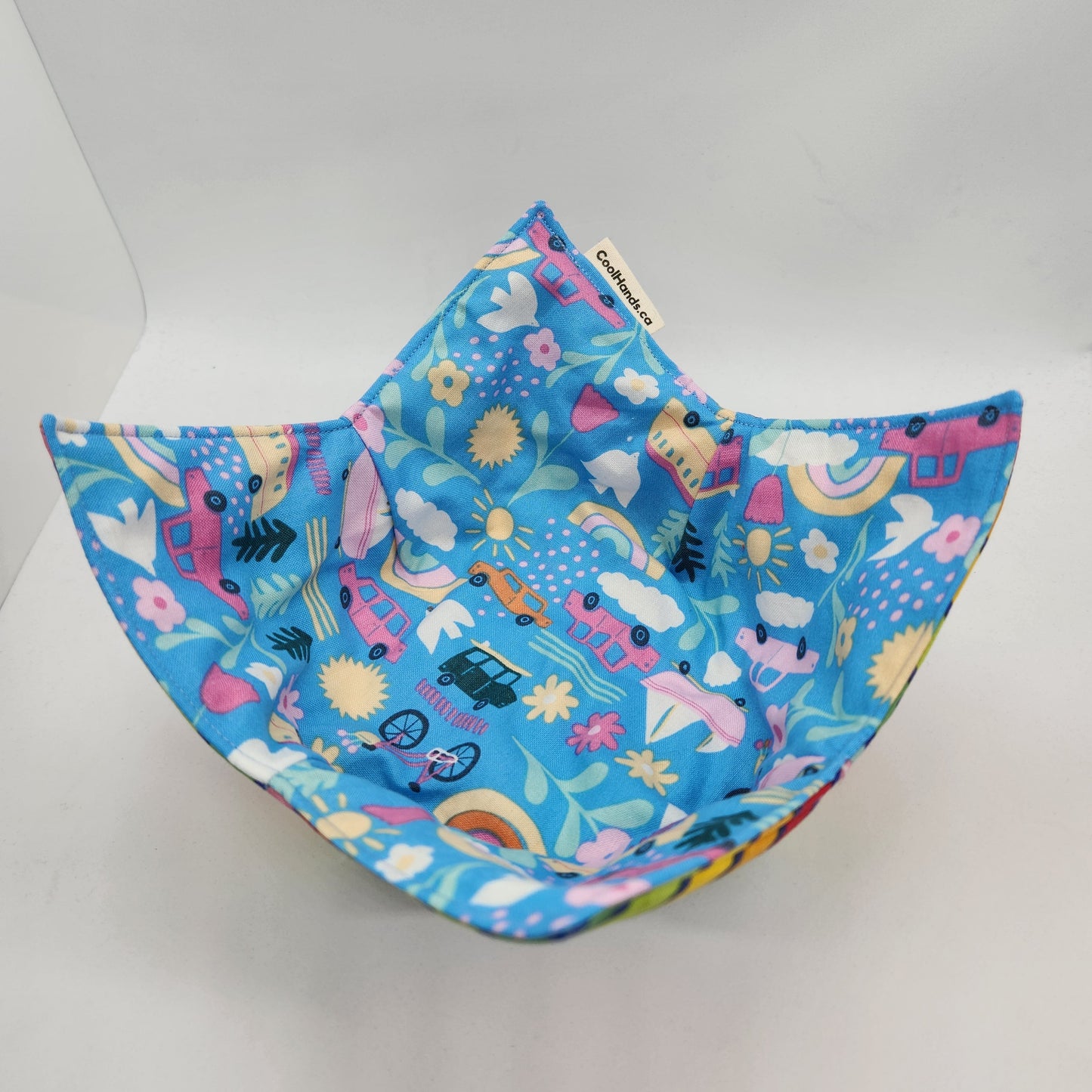 100% Cotton Microwavable Bowl Cozy - Rainbow Haven