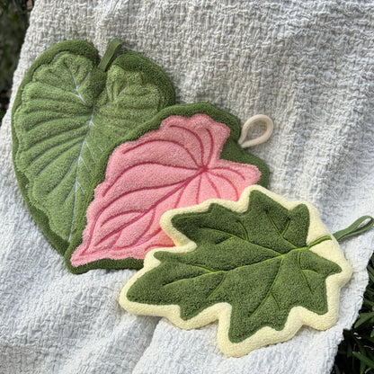 Set of 3 Modern Leaf Hanging Hand Towel
