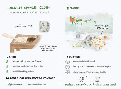 Peach - Swedish Sponge Cloth - Ecoesse 