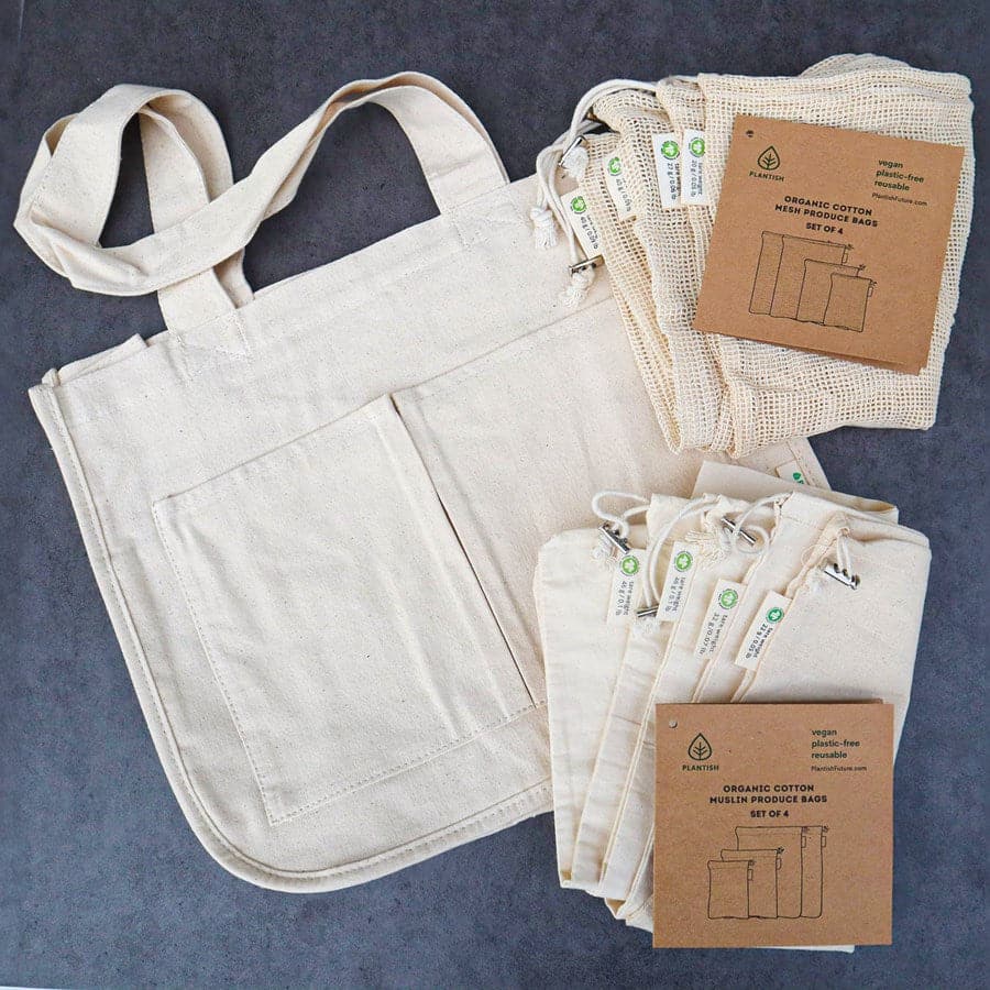 9 Piece - Reusable Grocery Bags (Starter Set) - Ecoesse 