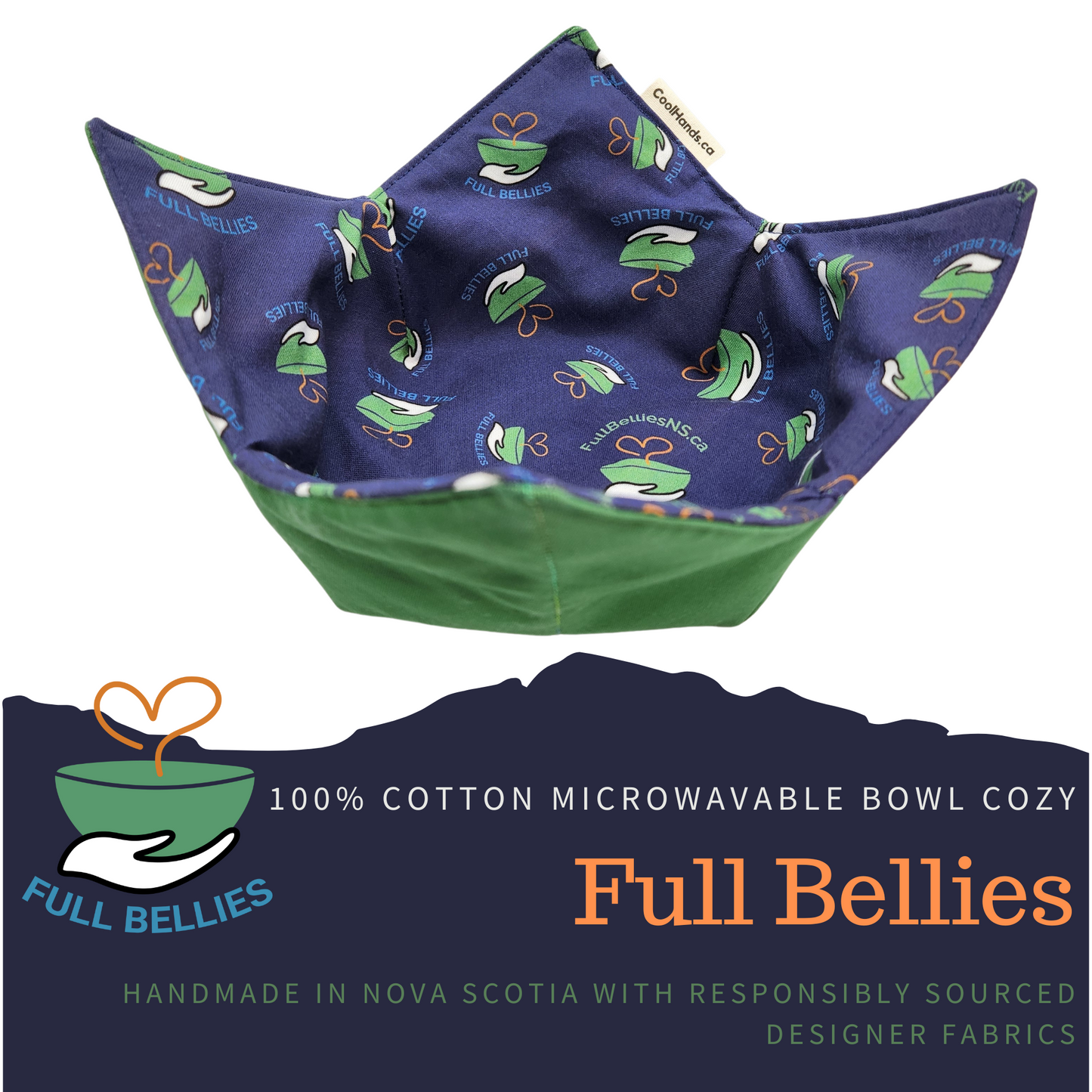 100% Cotton Microwavable Bowl Cozy - Full Bellies