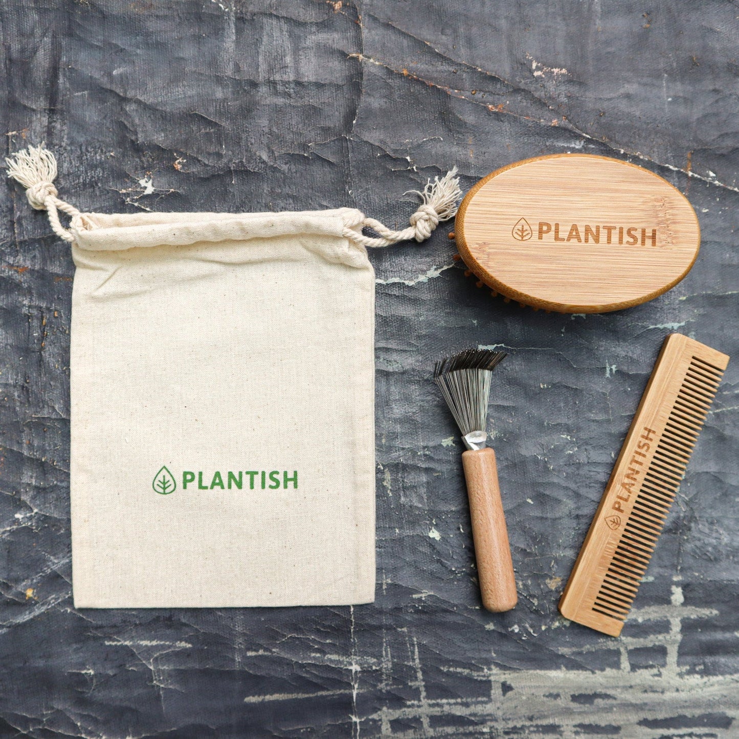 On-The-Go Bamboo Hair Brush Set - Ecoesse 