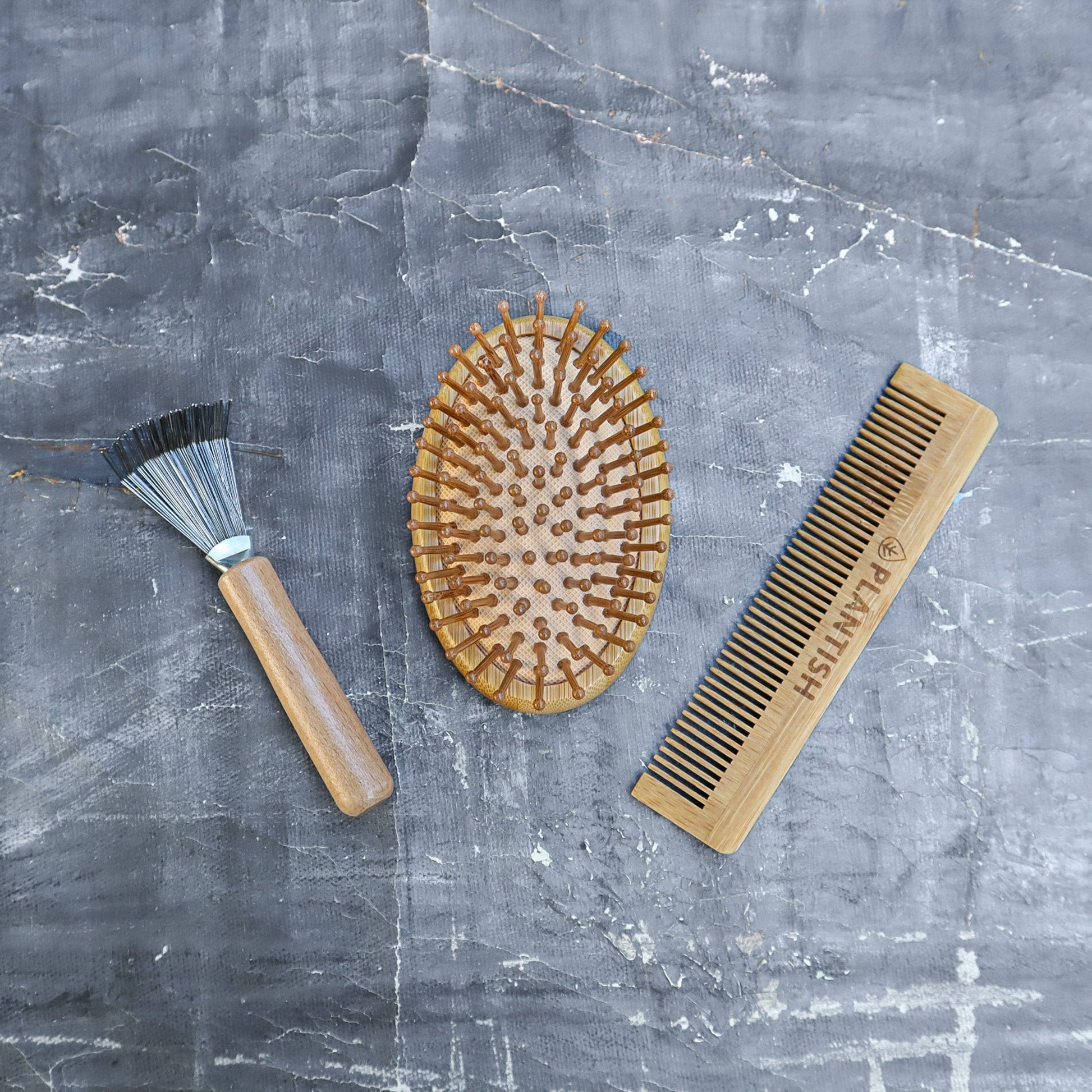 On-The-Go Bamboo Hair Brush Set - Ecoesse 