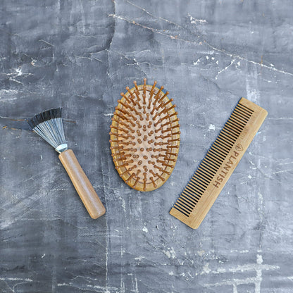 On-The-Go Bamboo Hair Brush Set - Ecoesse 
