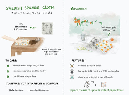 Pumpkin - Swedish Sponge Cloth - Ecoesse 