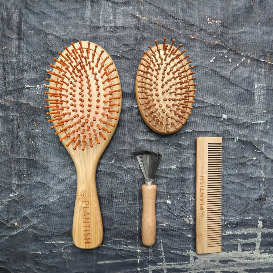 All - in - one Bamboo Hair Brush Set - Ecovie