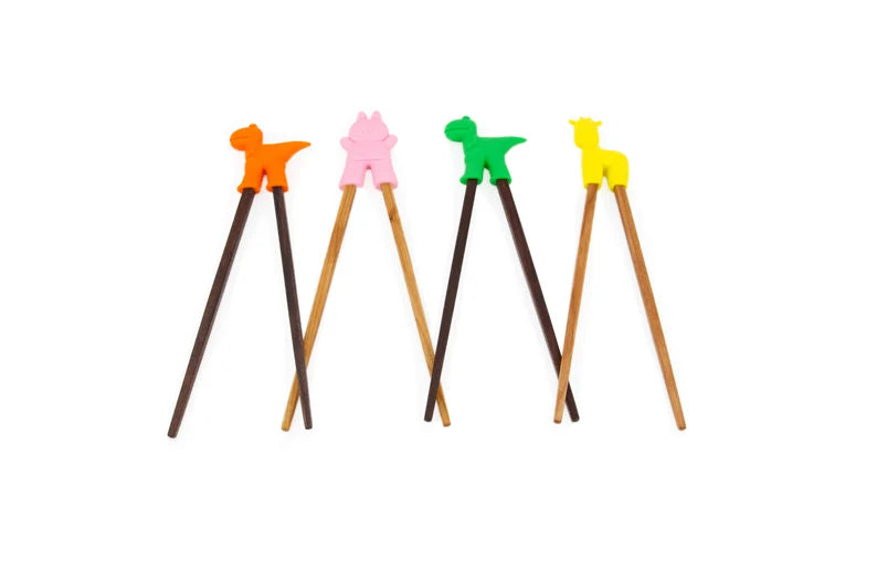 Simpo Kids Chopsticks with Cute Little Animal Helper - Ecoesse 