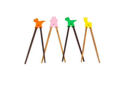 Simpo Kids Chopsticks with Cute Little Animal Helper - Ecoesse 