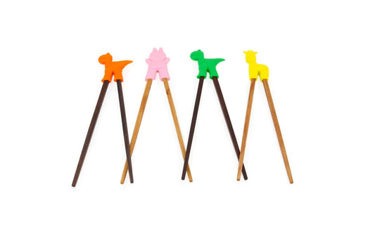Simpo Kids Chopsticks with Cute Little Animal Helper - Ecoesse 