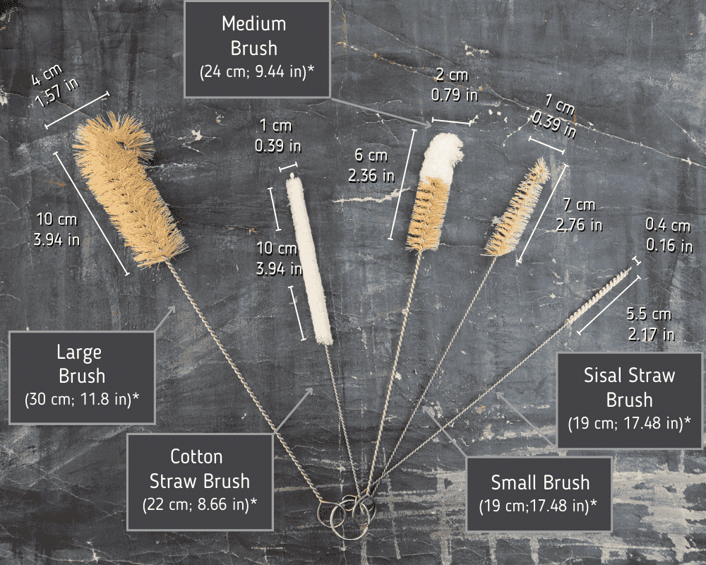 Set of 5 Sisal Bottle Brushes - Ecovie