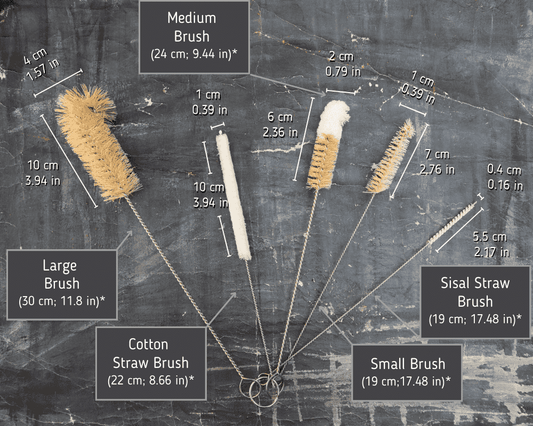 Set of 5 Sisal Bottle Brushes - Ecovie